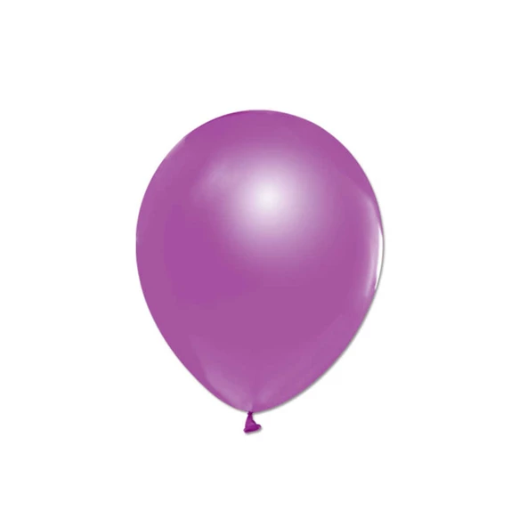 Metalik  Balon 12 İnç Baskısız (100 Adet)  Mor ürün görseli 1