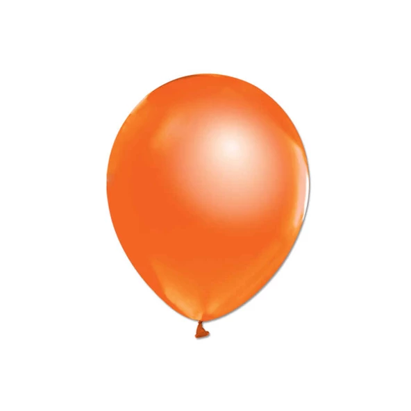 Metalik  Balon 12 İnç Baskısız (100 Adet)  Turuncu ürün görseli 1
