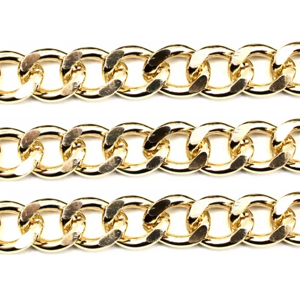 Alüminyum Çanta ve Takı Zinciri 10 MM (1 Metre)  Altın ürün görseli 1