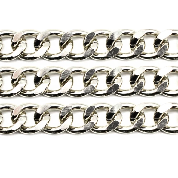 Alüminyum Çanta ve Takı Zinciri 10 MM (1 Metre)  Gümüş ürün görseli 1