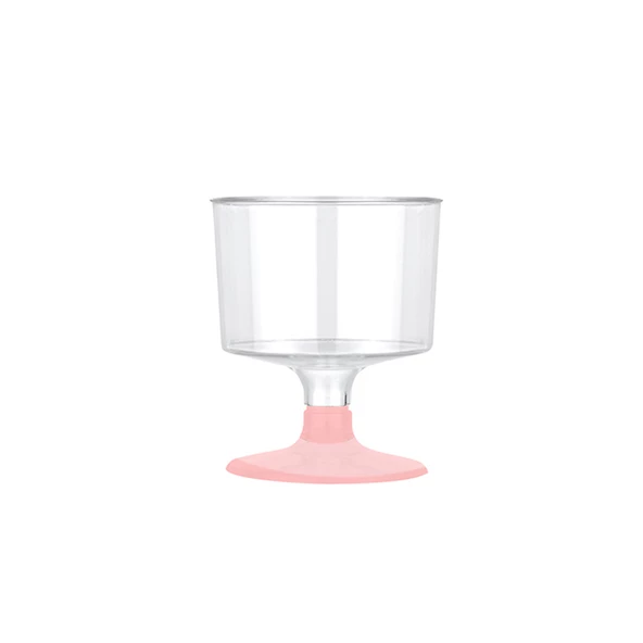 Ayaklı Shot Bardağı Küçük Plastik Kadeh 50 ML (6 Adet)  Pembe ürün görseli 1