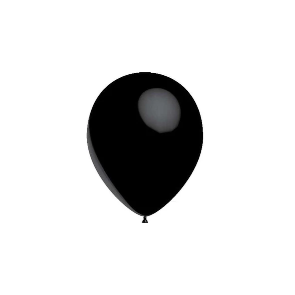 Metalik  Balon 12 İnç Baskısız (100 Adet)  Siyah ürün görseli 1