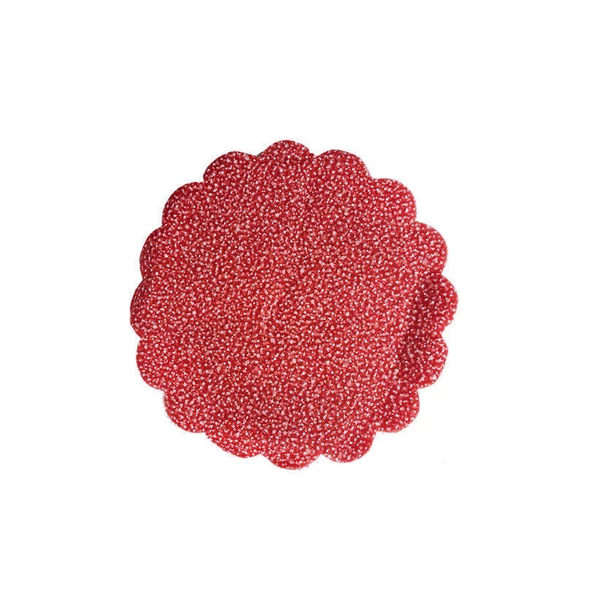 Karlı Organze Hazır Kesilmiş Tül 22 Cm (100 Adet)  Kırmızı ürün görseli 1