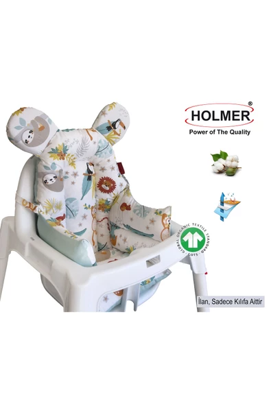 HOLMER Leke Tutmaz Organik Mama Sandalyesi Minderi & Kılıfı ml Yeşil ürün görseli 1