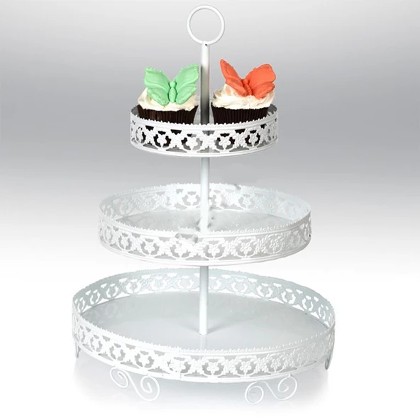 Metal Cupcake Standı 3 Katlı Kek Standı ürün görseli 1