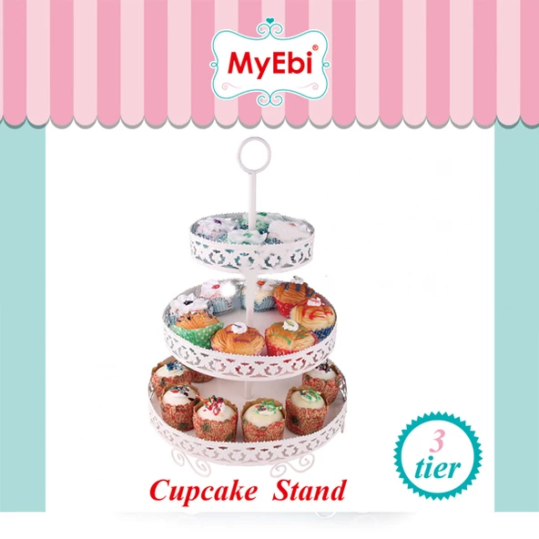 Metal Cupcake Standı 3 Katlı Kek Standı - Resim 2