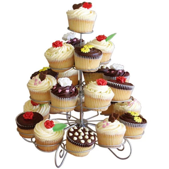 Metal Cupcake Standı 4 Katlı / 23 Lü Kek Standı ürün görseli 1
