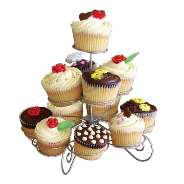 Metal Cupcake Standı 3 Katlı / 13 Lü Kek Standı ürün görseli 1
