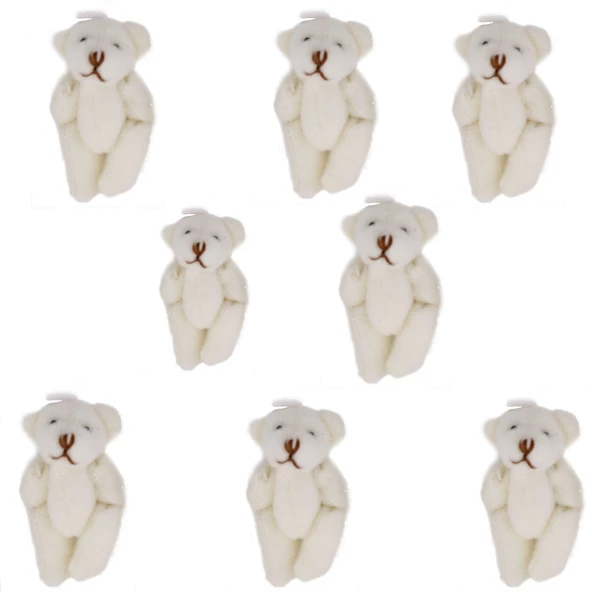 Peluş Ayıcık Parmak Ayıcık 5X3.5 CM Minik Boy Ayıcık (10 Adet)  Krem ürün görseli 1
