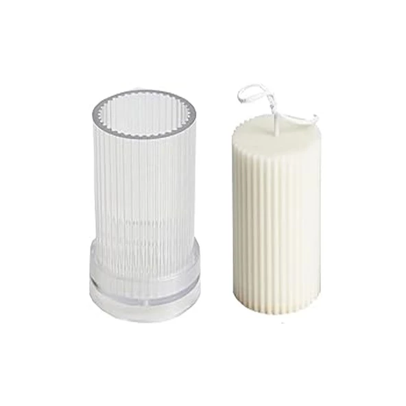 Poli Karbon Mum Kalıbı Dik Çizgili 11X6 CM ürün görseli 1