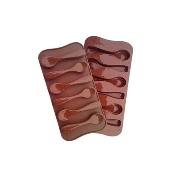 Kaşık Çikolata Kalıbı Silikon   6 Lı - Resim 2