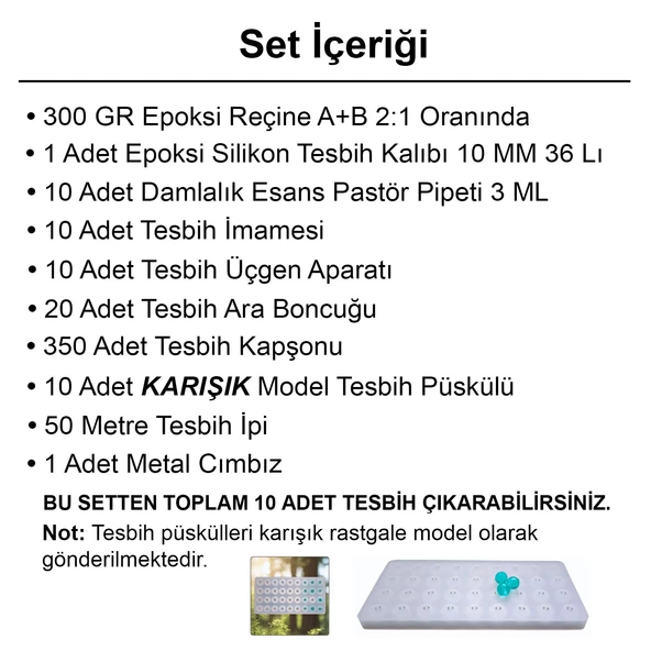 Epoksi Tesbih Kalıbı Yapım Seti 10 MM - Resim 2