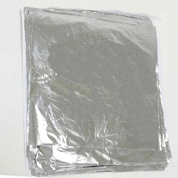 Epoksi Tasarım İçin Varak Yaprak 14X14 CM (100 adet)  Gümüş ürün görseli 1