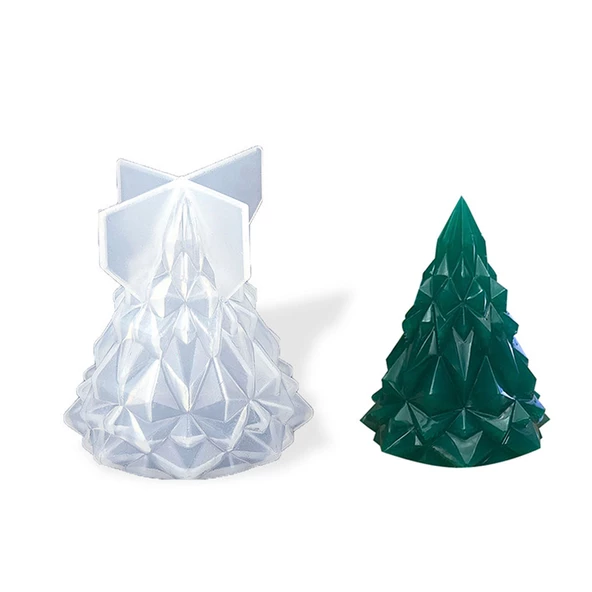 Epoksi Silikon Kalıp Yılbaşı Ağacı Kristal Kalıp 6 CM  X 5 CM ürün görseli 1