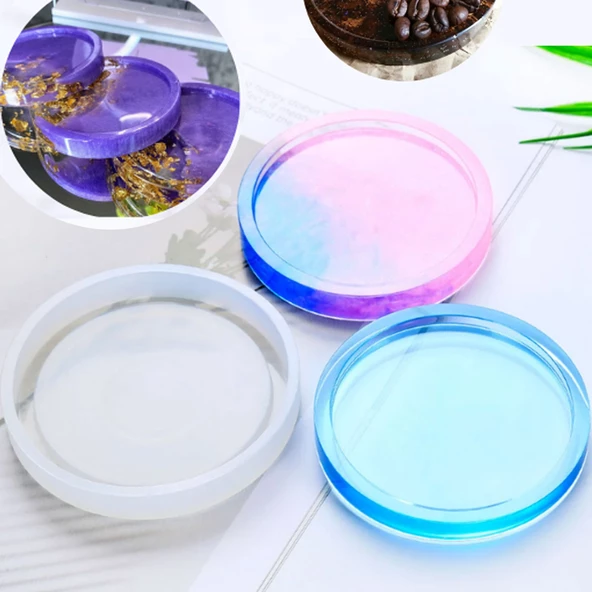 Epoksi Silikon Kalıp Bardak Altlığı Yuvarlak 11  CM ürün görseli 1
