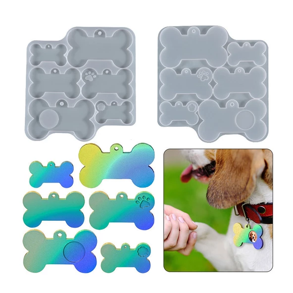 Epoksi Silikon Kalıp Kemik Kedi ve Köpek Çoklu Tasma İsimlik Kalıbı ürün görseli 1