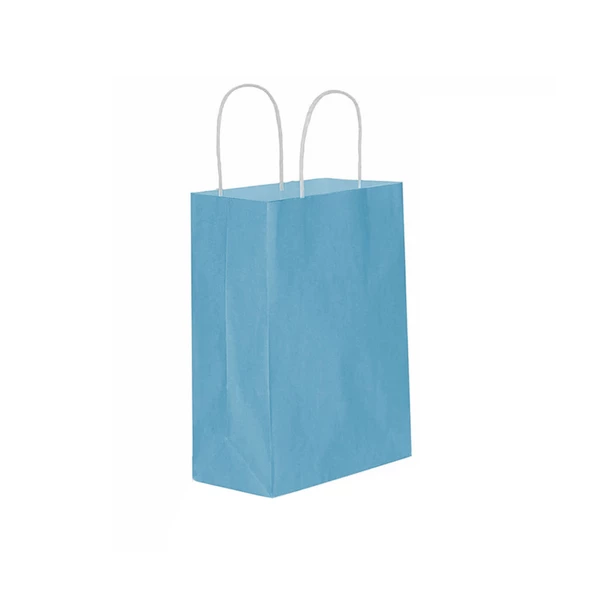 Kağıt Hediye Çantası Düz Renk Büyük Boy 25X31 CM (25 Adet)  Mavi ürün görseli 1