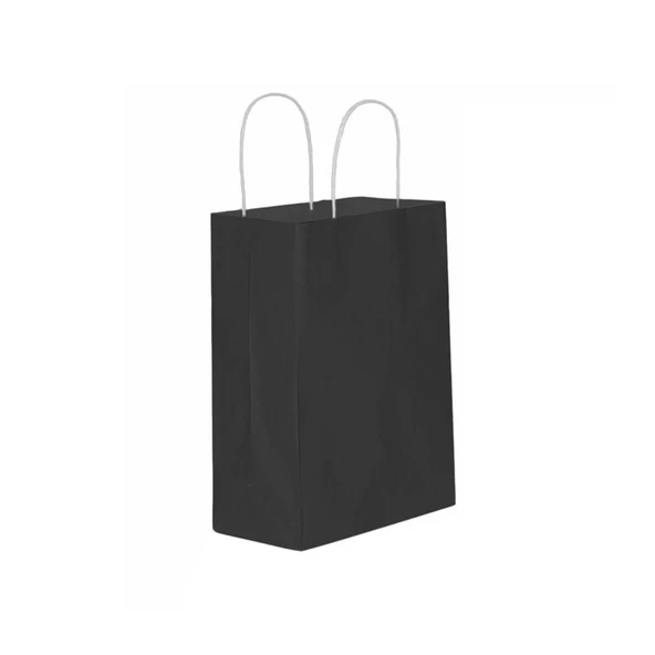 Kağıt Hediye Çantası Düz Renk Battal Boy 31X41 CM (25 Adet)  Siyah ürün görseli 1
