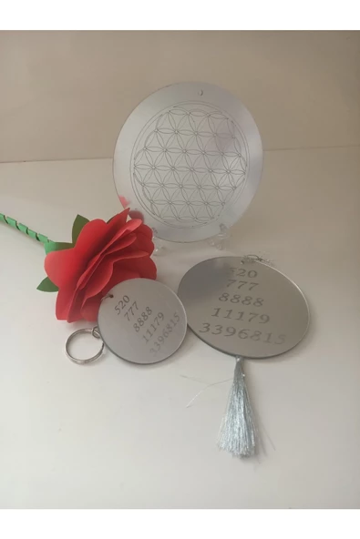 3 Lü Sayı Sekansli Yaşam Çiçeği Seti Gümüş ürün görseli 1