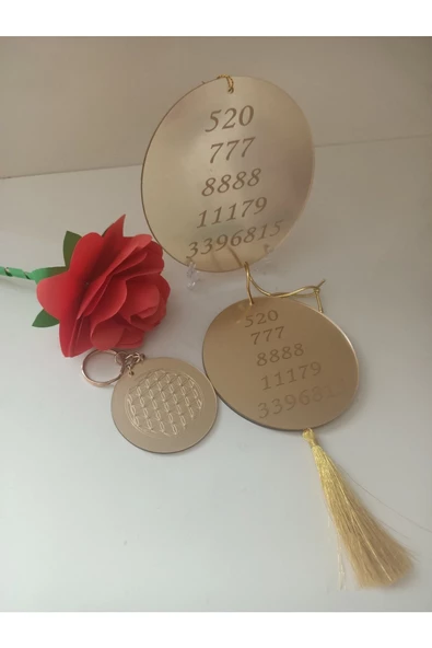3 Lü Sayı Sekansli Yaşam Çiçeği Seti Altın ürün görseli 1