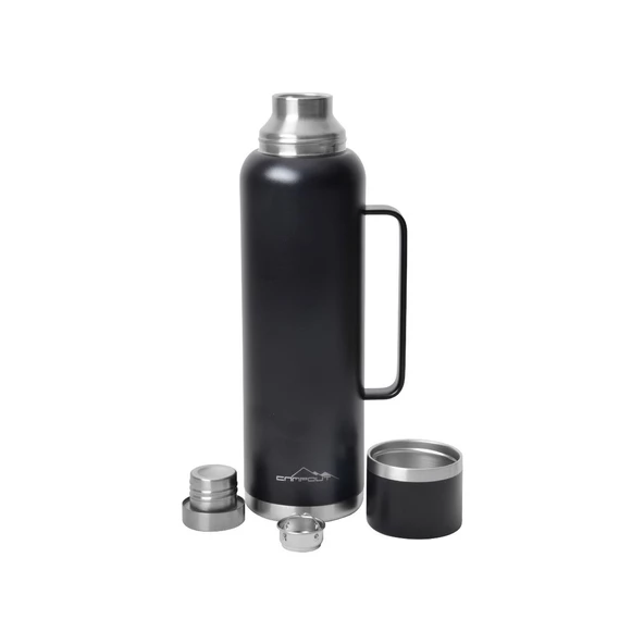 Campout Çift Katmanlı Termos 1500 ml Siyah - Resim 3