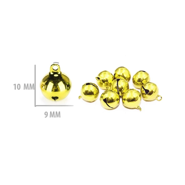 Metal Çıngırak Zil  1 CM (2000 Adet)  Gold - Resim 2