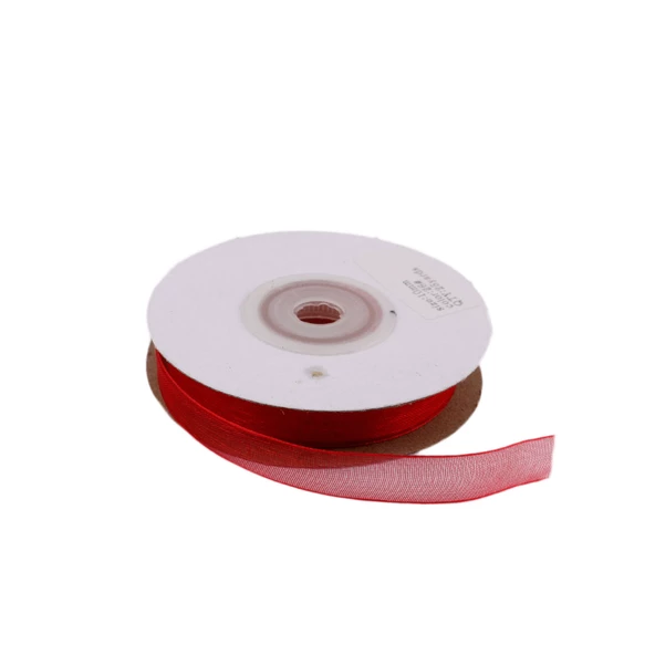 Organze Kurdele 10 MM (22 Metre)  Kırmızı ürün görseli 1