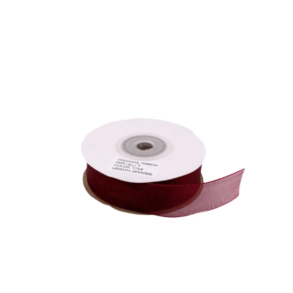Organze Kurdele 30 MM (22 Metre)  Bordo ürün görseli 1