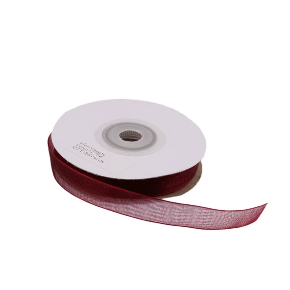 Organze Kurdele 10 MM (22 Metre)  Bordo ürün görseli 1
