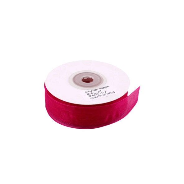 Organze Kurdele 30 MM (22 Metre)  Fuşya ürün görseli 1