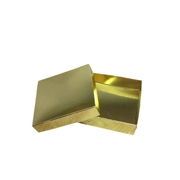 Komple Karton Kutu 10X10x3 CM  (25 Adet )  Gold ürün görseli 1