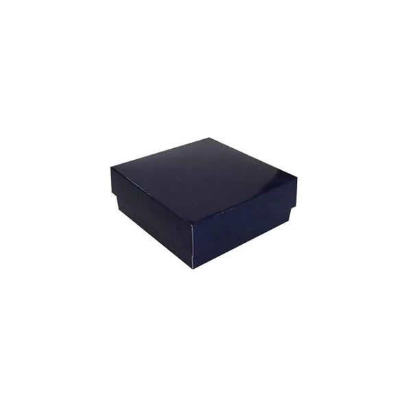Komple Karton Kutu Düz Renk 8X8X3 CM (25 Adet)  Lacivert ürün görseli 1