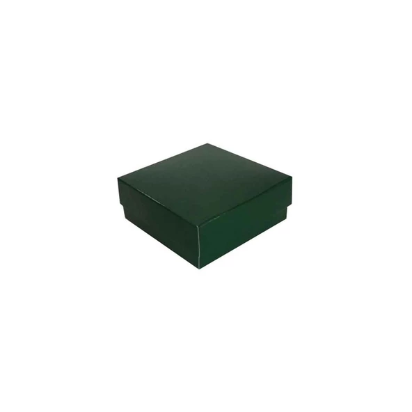 Komple Karton Kutu Düz Renk 9X9X3 CM (25 Adet)  Yeşil ürün görseli 1