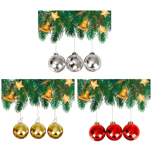 Yılbaşı Çam Ağacı Süsü Kırmzı - Gold - Gümüş  4 cm 18'li ürün görseli 1