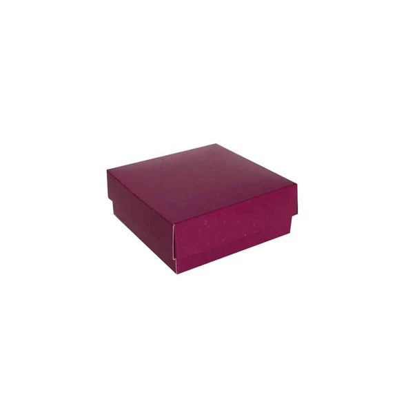 Komple Karton Kutu Düz Renk 9X9X3 CM (25 Adet)  Mor ürün görseli 1