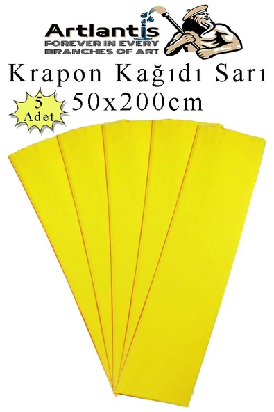 Krapon Kağıdı 50x200 cm 5 Adet Renkli Grapon Kağıdı Okul Sınıf Etkinlik Kreş Okul Öncesi Kırapon Grafon ürün görseli 1