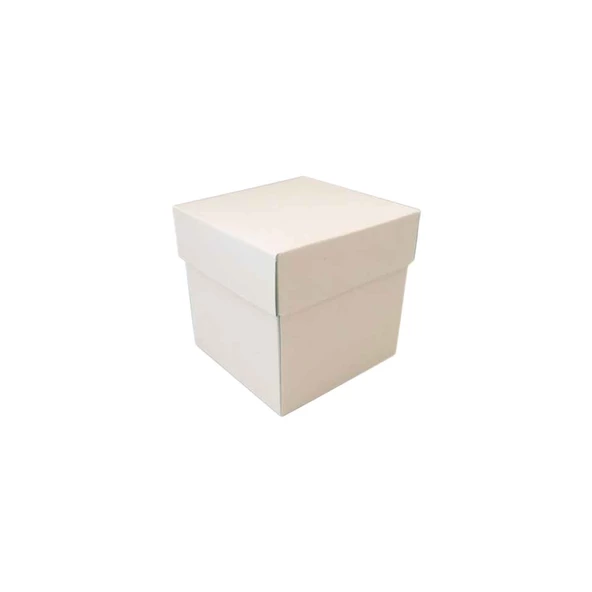 Komple Karton Kutu Düz Renk 6X6X6 CM (25 Adet)  Beyaz ürün görseli 1
