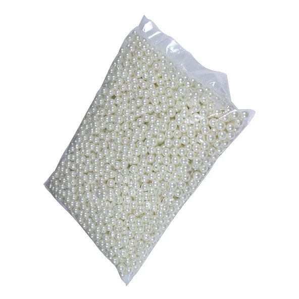 İnci Yuvarlak Delikli Plastik (500) Grm   Krem ürün görseli 1