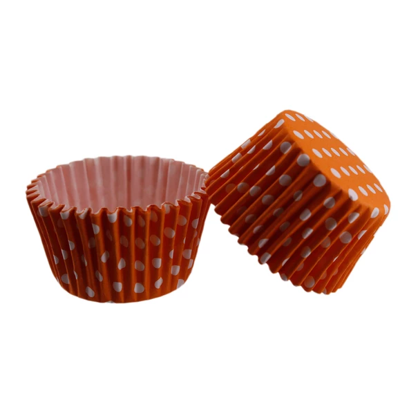 Cupcake Kalıbı Pet Kapsül Kek Kalıbı 48X34 MM (100 Adet)  Puantiyeli Turuncu ürün görseli 1