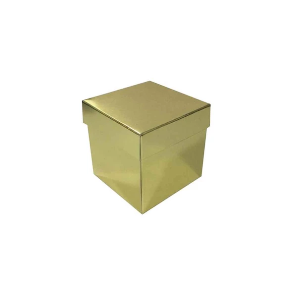 Komple Karton Kutu Düz Renk 7X7X7 CM (25 Adet)  Gold ürün görseli 1