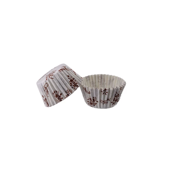 Kek Kalıbı Pet Kapsül 52X45 MM Kağıt Cupcake Kağıdı (100 Adet)  Sarmaşık Desenli ürün görseli 1