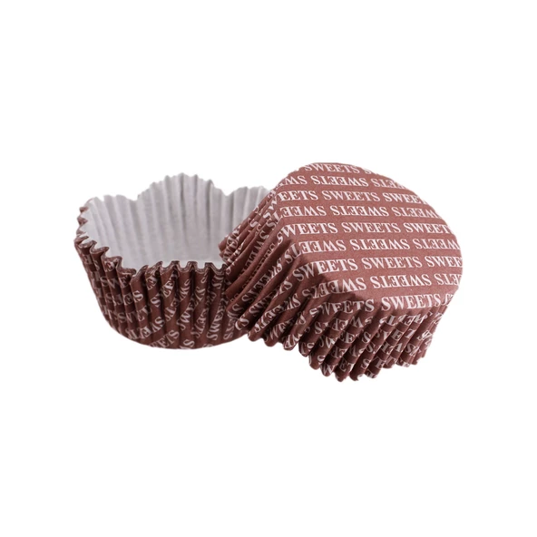 Cupcake Kalıbı Pet Kapsül Dalgalı Sweets Yazılı Kek Kalıbı 65X38 MM (100 Adet) ürün görseli 1