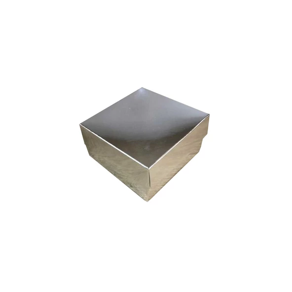 Komple Karton Kutu Düz Renk 10X10x5 CM  (25 Adet)  Gümüş ürün görseli 1