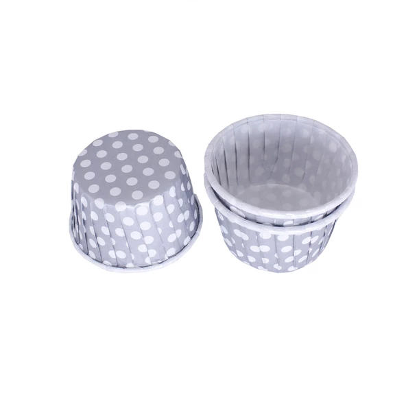 Cupcake Kalıbı Büyük Boy 62*40 Mm (100 Adet)  Puantiyeli Gümüş ürün görseli 1