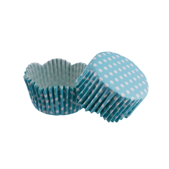 Cupcake Kalıbı Pet Kapsül Dalgalı Kek Kalıbı 65X38 MM (100 Adet)  Puantiyeli Mavi ürün görseli 1