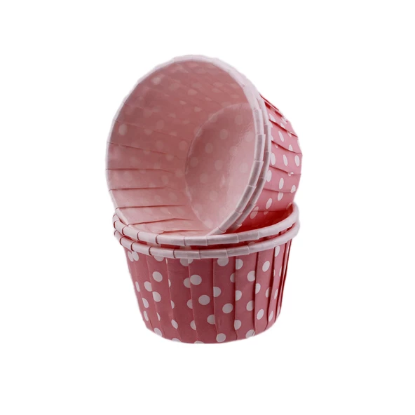 Cupcake Kalıbı Küçük Boy 44*35 Mm (50 Adet)  Puantiyeli Pembe ürün görseli 1