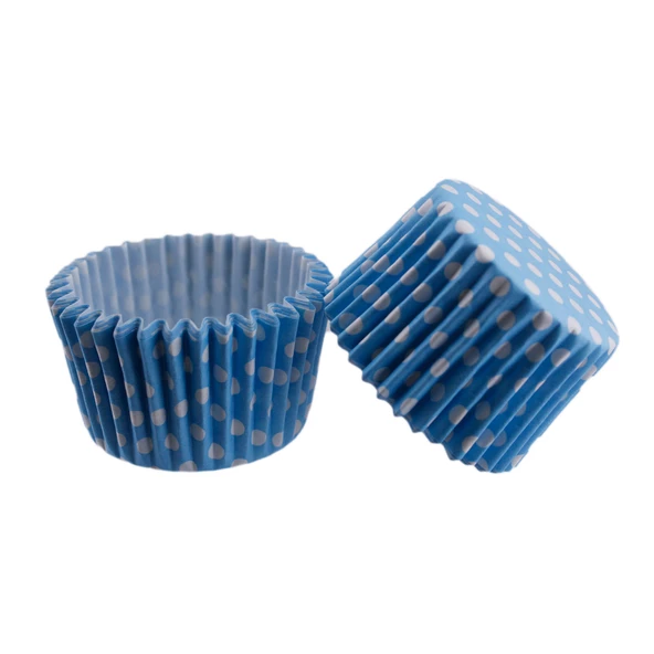 Cupcake Kalıbı Pet Kapsül Kek Kalıbı 48X34 MM (100 Adet)  Puantiyeli Mavi ürün görseli 1