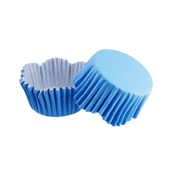 Cupcake Kalıbı Pet Kapsül Dalgalı Kek Kalıbı 65X38 MM (100 Adet)  Mavi ürün görseli 1