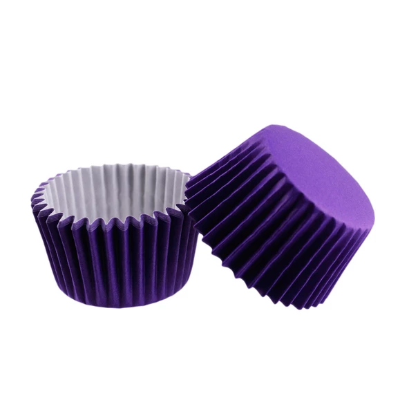 Cupcake Kalıbı Pet Kapsül  Kek Kalıbı 48X34 MM (100 Adet)  Mor ürün görseli 1