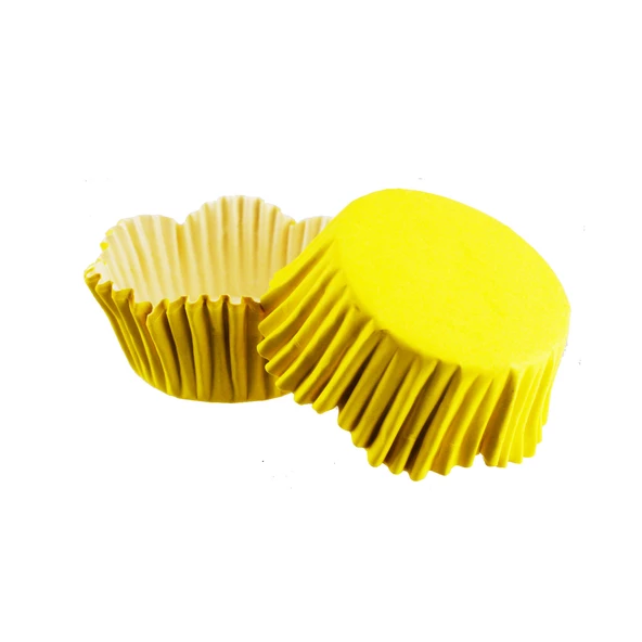Cupcake Kalıbı Pet Kapsül Dalgalı Kek Kalıbı 65X38 MM (100 Adet)  Sarı ürün görseli 1